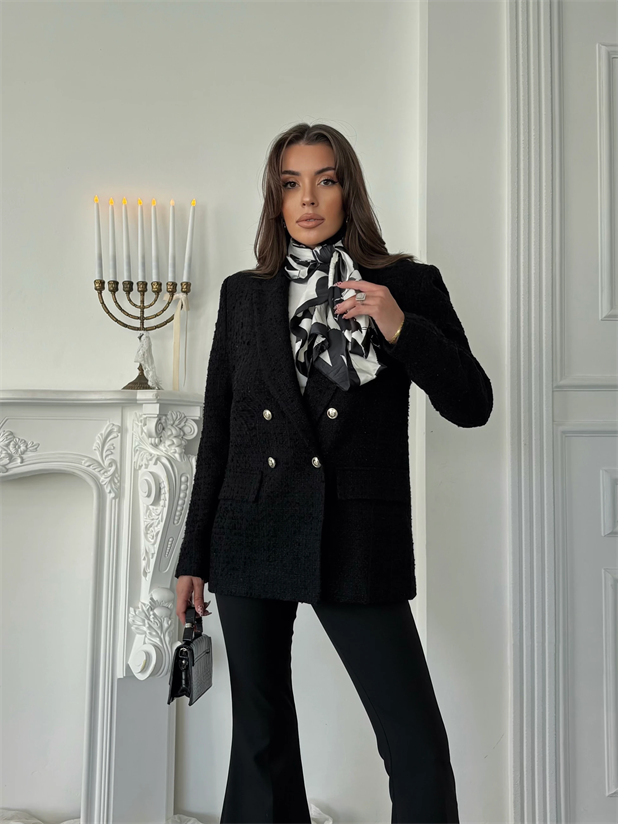 Tüvit Blazer Ceket - Siyah