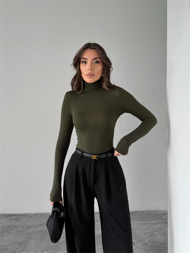 Balıkçı Transparan Bluz - Haki