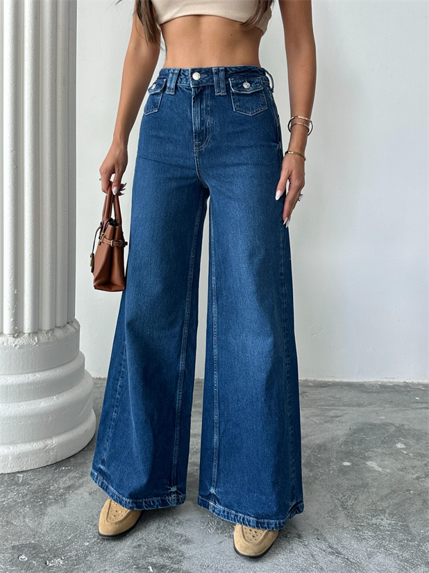 Süs Cep Detay Jean Palazzo - Lacivert