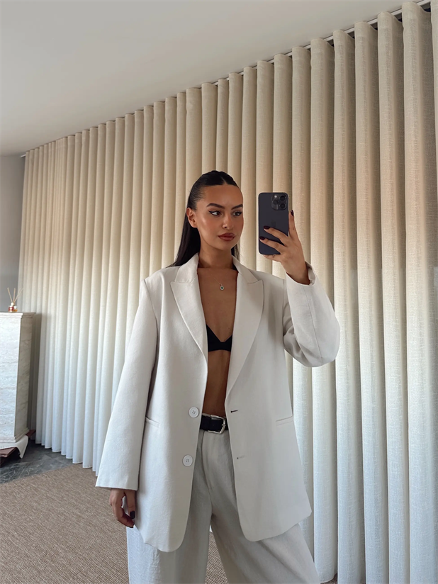 Lily Keten Blazer - Bej