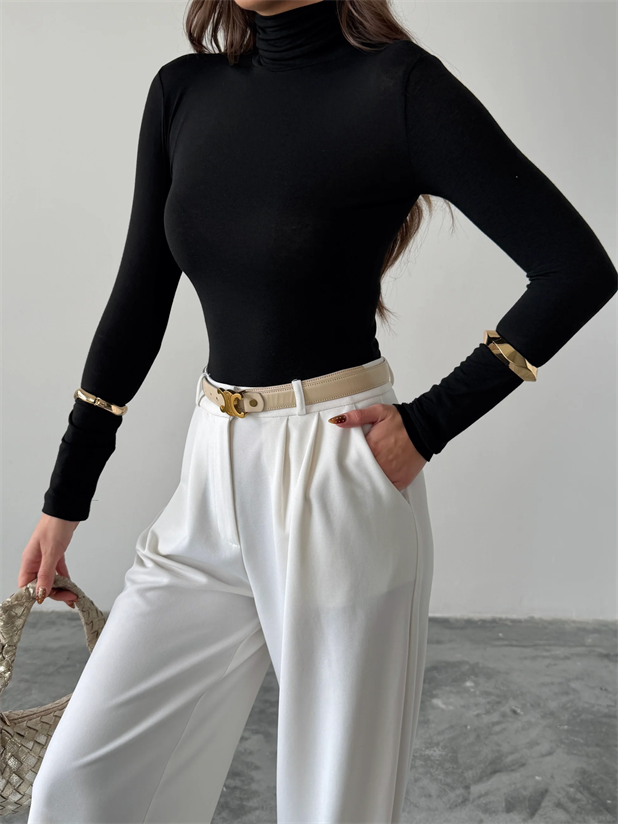 Balıkçı Transparan Bluz - Siyah