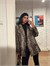Leopar Desenli Saten Blazer Ceket - Bej
