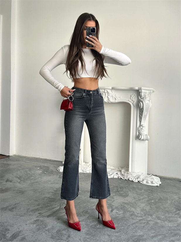 Original İspanyol Paça Jean  - Füme