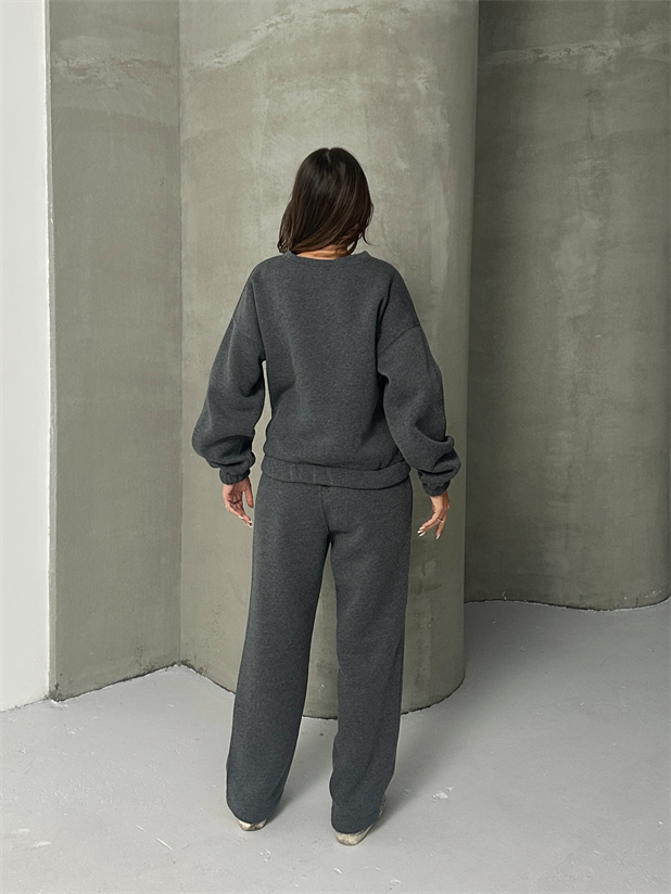 Oversize Şardonlu Takım - Füme