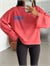 İnce Çizgili New York Baskılı Sweat - Kırmızı-Pembe