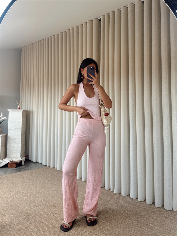 Orıgınal Bürümcük Pantolon  - Pembe