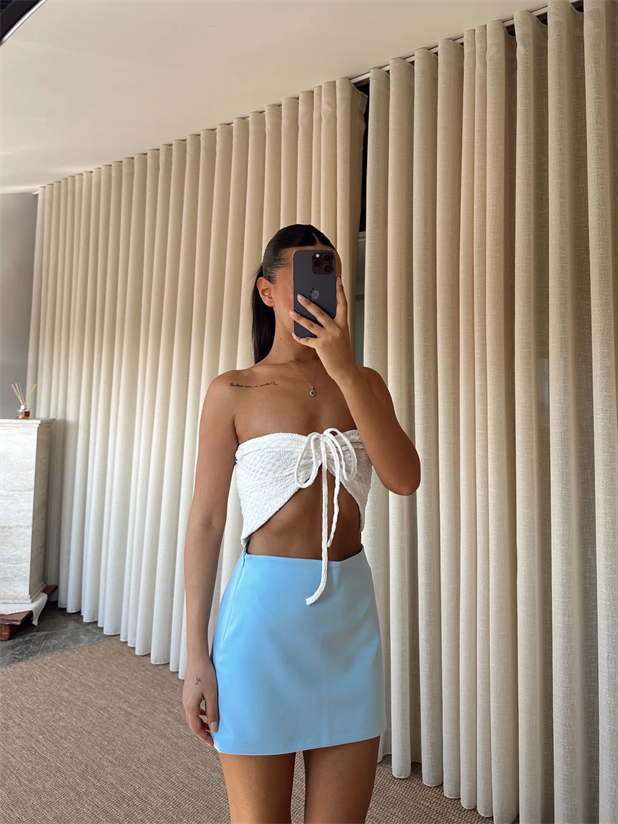 Klasik Mini Etek - Bebe Mavi