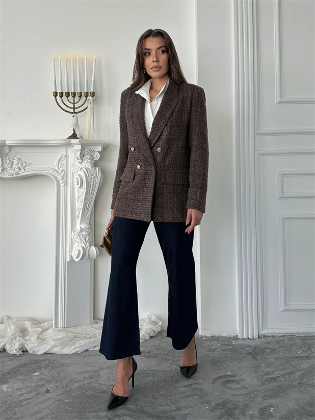 Tüvit Blazer Ceket - Kahve