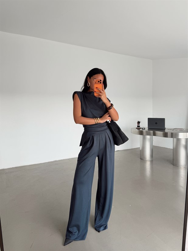 Vatkalı Asimetrik Modal Takım - Antrasit