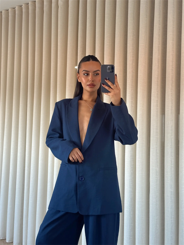 Lily Keten Blazer - Lacivert