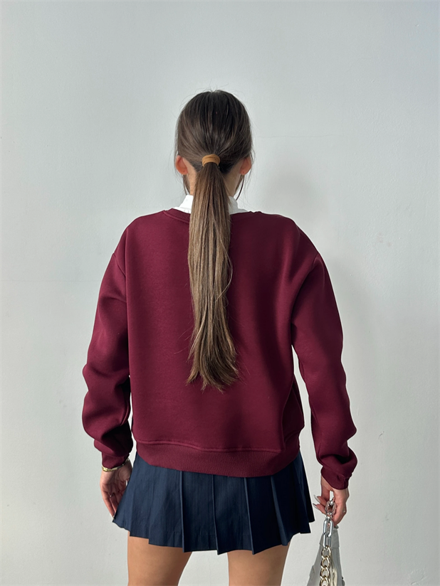 Hopeful Nakış Sweat - Bordo