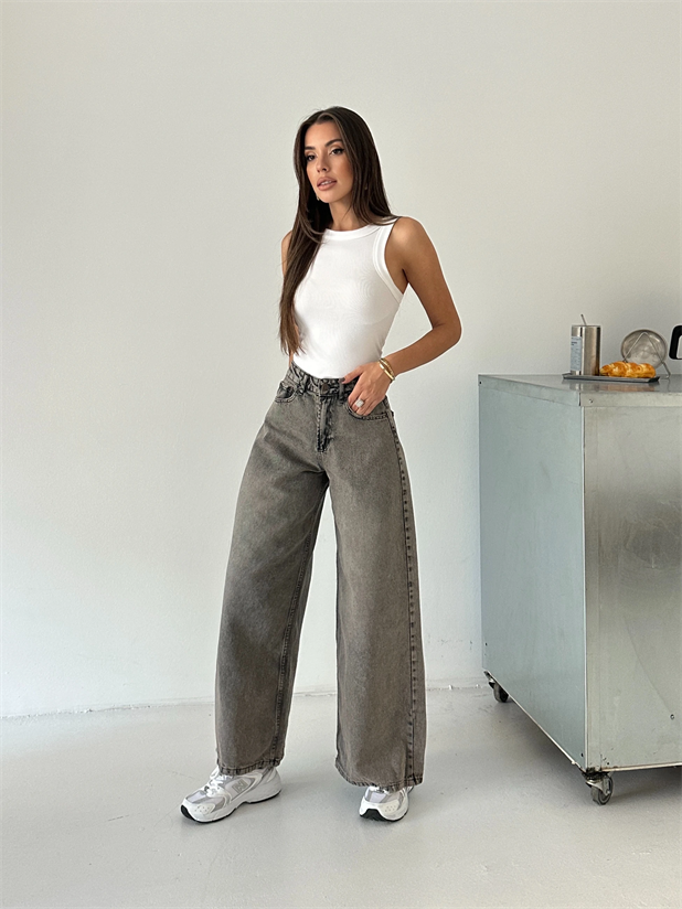 Bol Paça Jean  - Kahve Yıkama