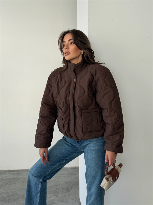 Cepli Kapitone Mont - Kahve