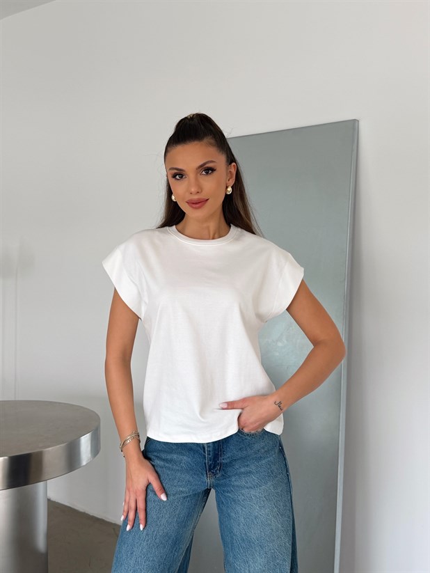 Düz Kolsuz Basic - Ekru