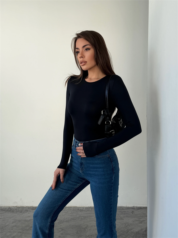 Bisiklet Yaka Micro Bluz - Siyah
