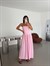 Guloplu Straplez Elbise - Pembe