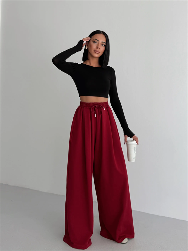 Baggy Salaş Eşofman - Bordo