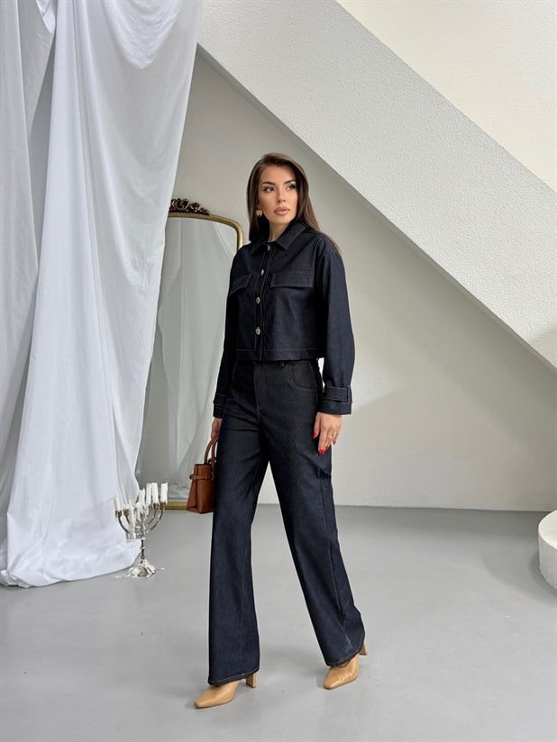 Rahat Kesim Denim Takım - Lacivert