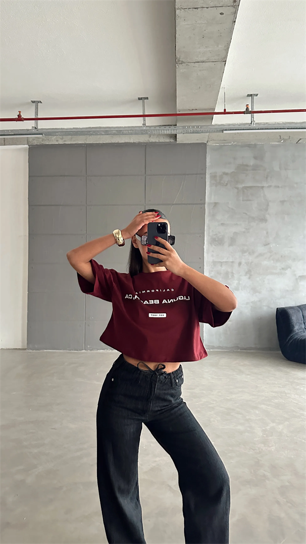 Laguna Beach Crop Basic - Bordo