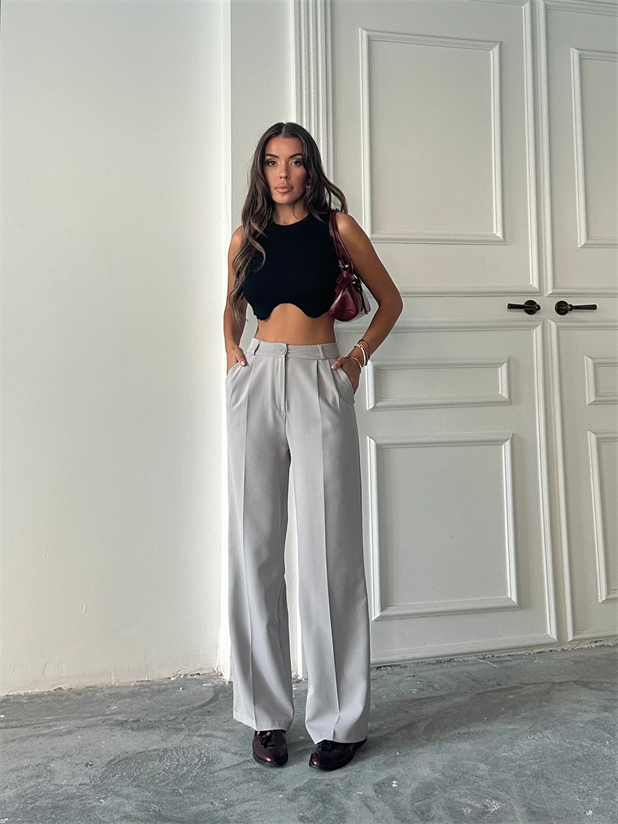 My Palazzo Kumaş Pantolon - Gri