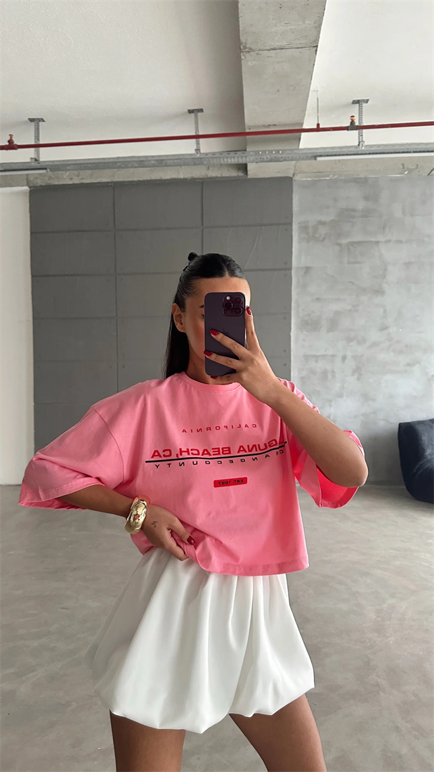 Laguna Beach Crop Basic - Pembe