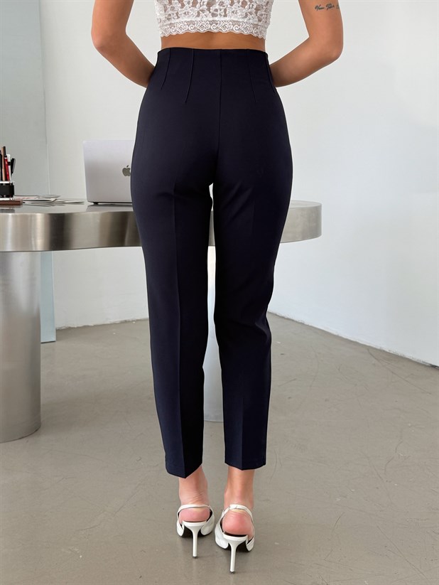 Pensli Dabıl Kumaş Pantolon - Lacivert