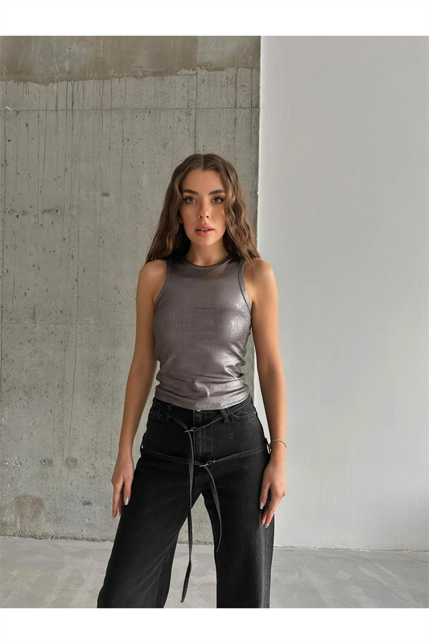 Lily Varaklı Crop Lame - Lame