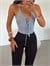 Maya Önden Bağcıklı Bodysuit Gri - Gri