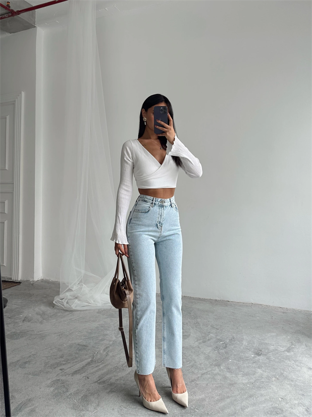 Massimo Mom Fit Jean - Buz Mavi