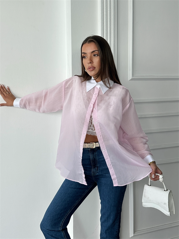 Transparan Gömlek - Pembe