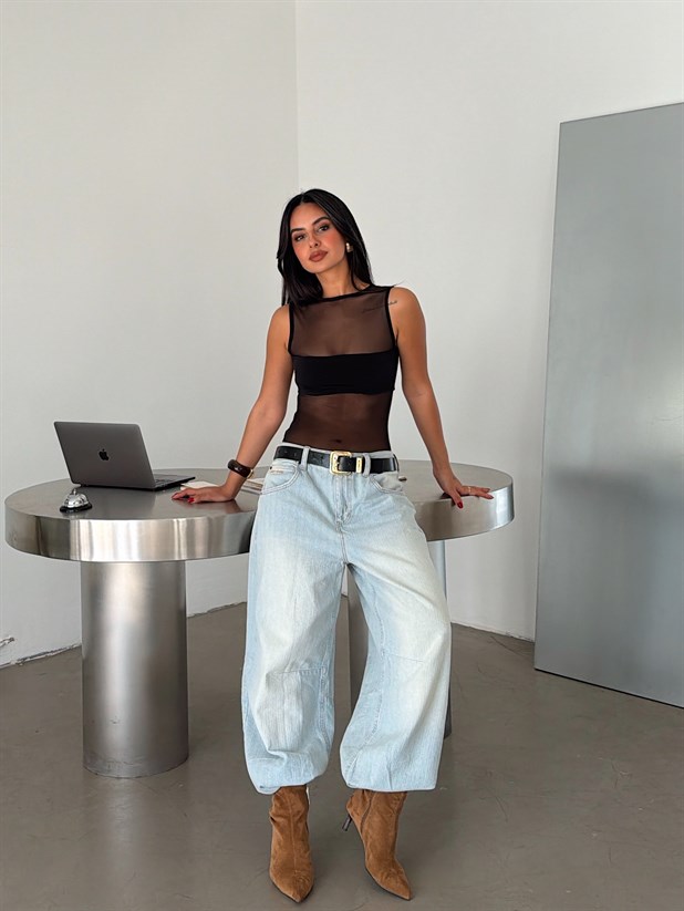 Tül Bodysüit - Siyah
