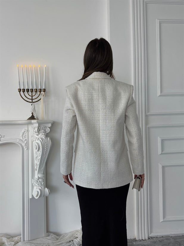 Tüvit Blazer Ceket - Ekru