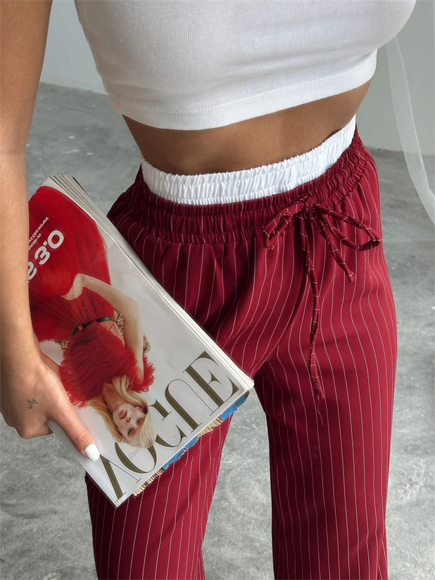 Garnili Line Pantolon  - Bordo