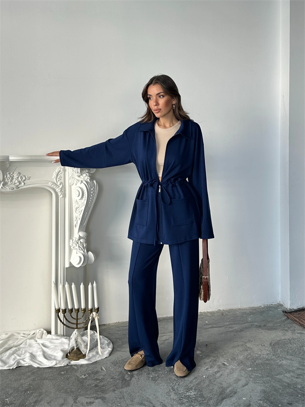 Bağlamalı Modal İkili Takım  - Lacivert