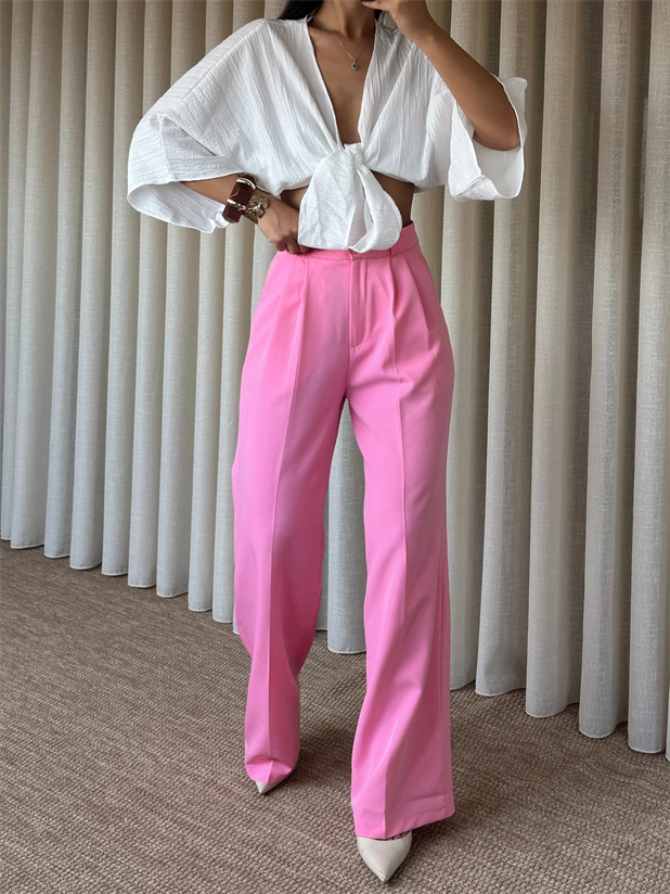 My Palazzo Kumaş Pantolon - Pembe