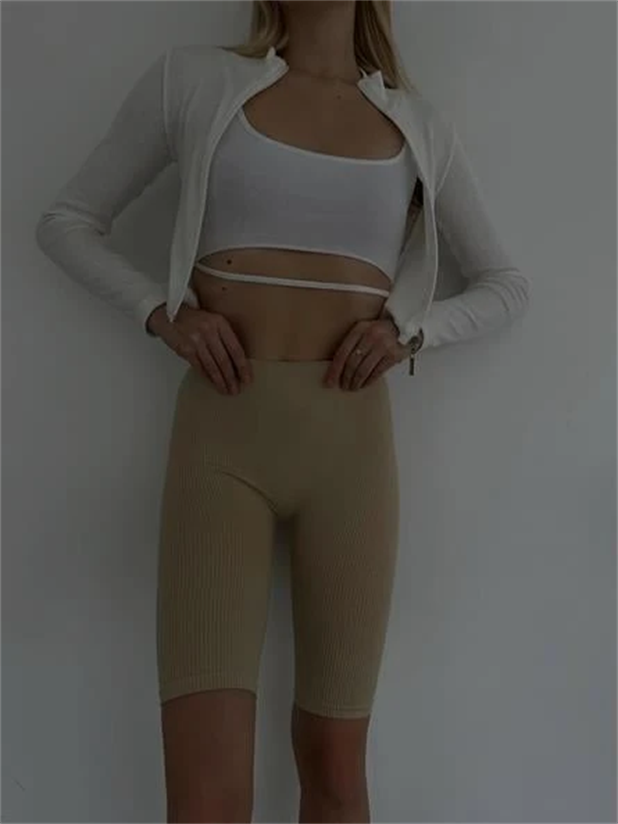 Fitilli Biker Tayt Vizon - Vizon