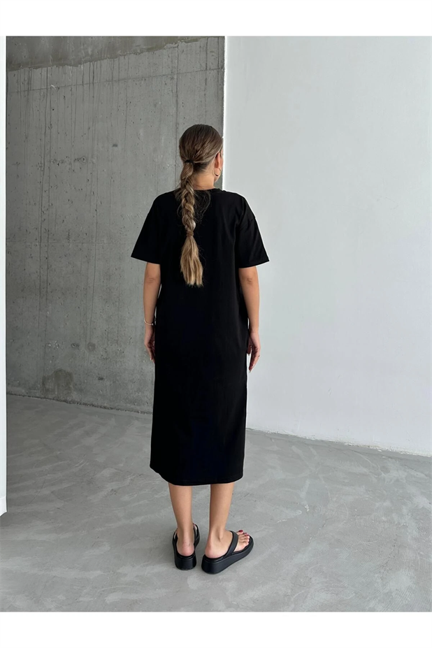 Vera Oversize Elbise Siyah - Siyah