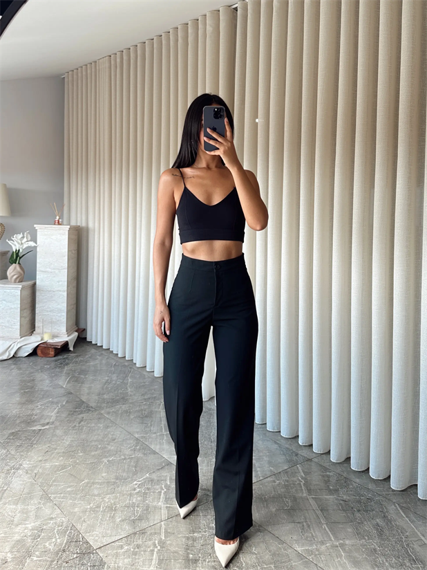 Poliviskon Fit Palazzo - Siyah