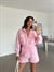 Oversize Şortlu Keten Takım - Pembe