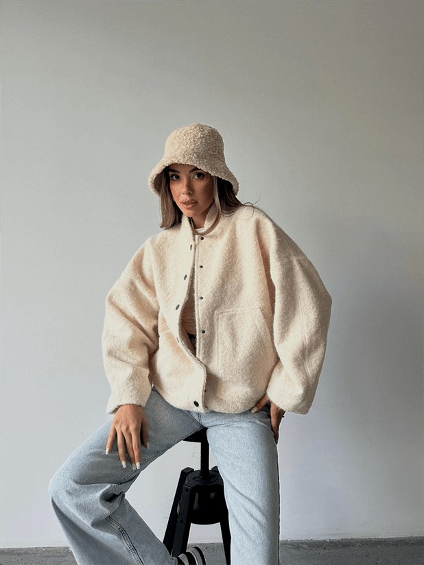 Kırçıllı Kaşe Mont - Taş