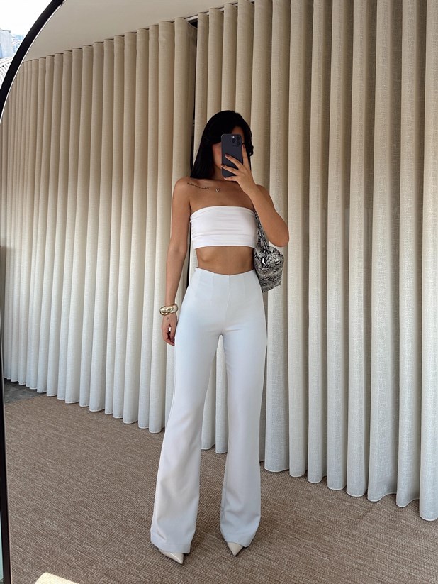 Yarım İspanyol Paça Pantolon - Gri