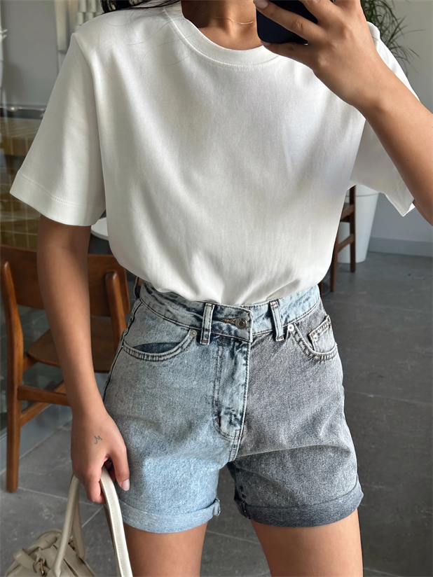 Düz Oversize Basic - Ekru