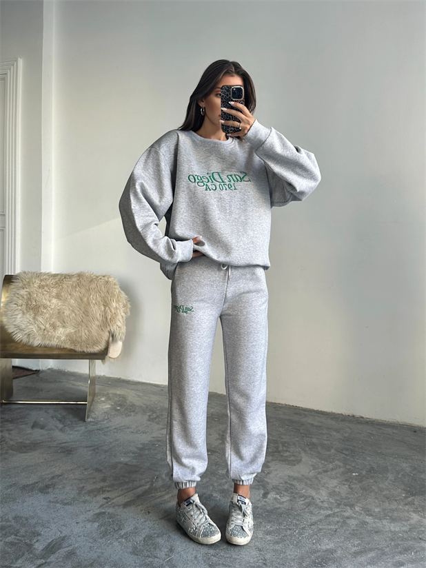 Sandiego Eşofman Takım Gri Melanj - Gri