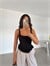 Korse Dantel Crop Top - Siyah