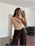 Sabrina Tek Kol Bodysuit Bej - Bej