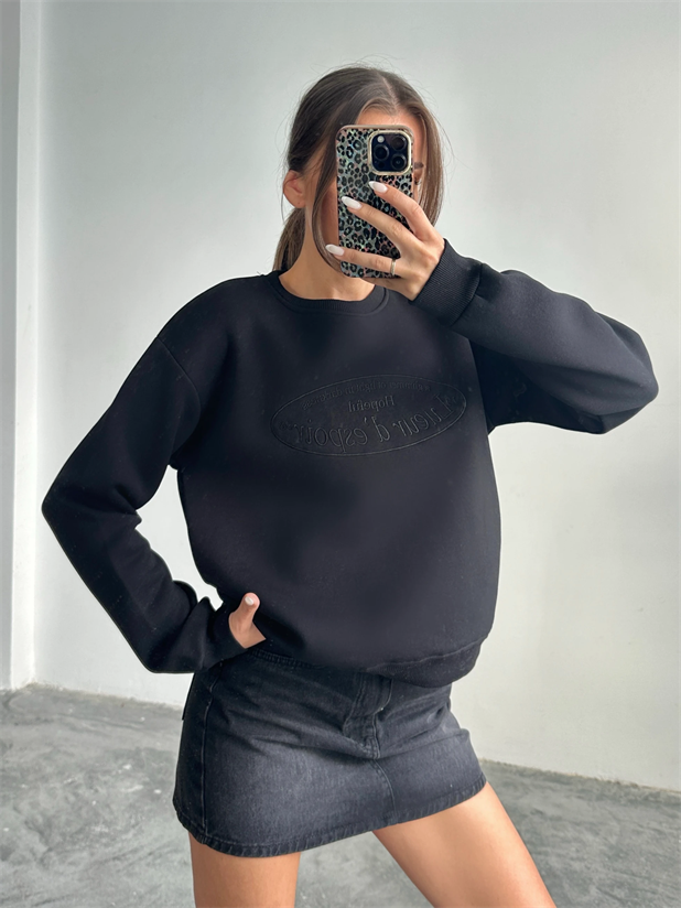 Hopeful Nakış Sweat - Siyah