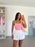 Yan Büzgülü Bodysuit Pembe - Pembe