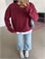Düz Basic Sweatshırt - Bordo