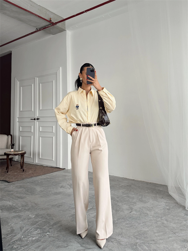 My Palazzo Kumaş Pantolon - Taş