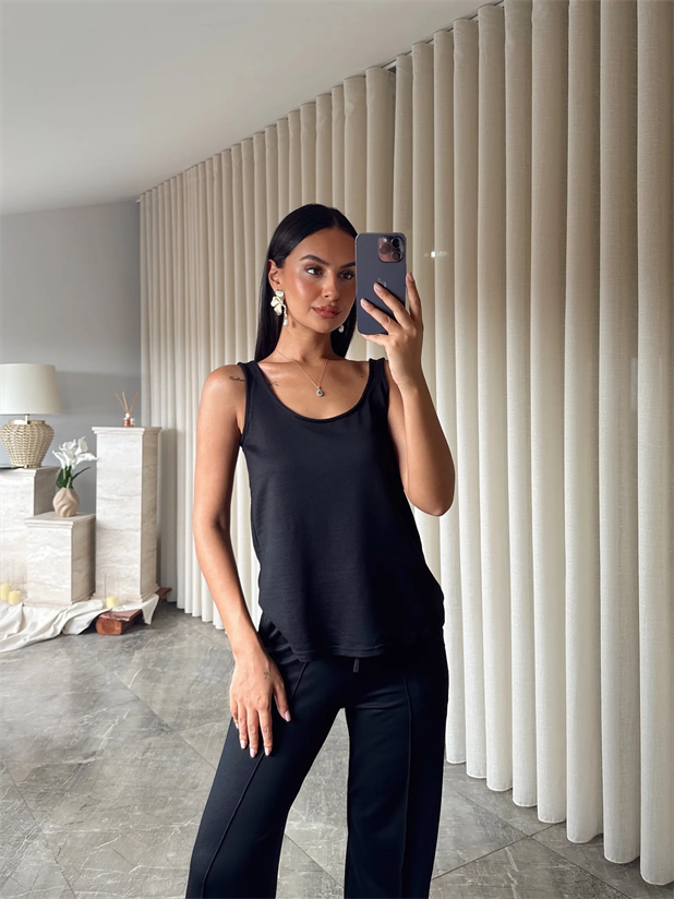 Çimalı Kolsuz Takım - Siyah